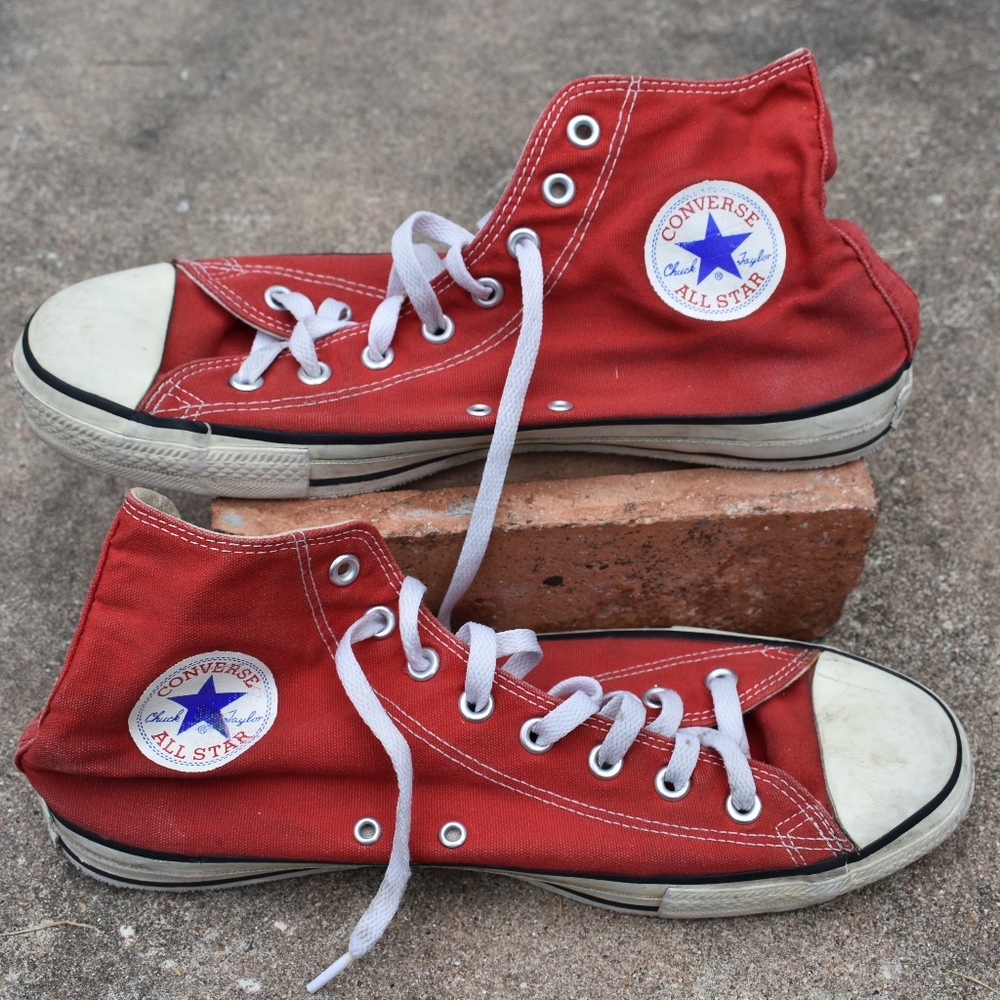 Red hightop converse